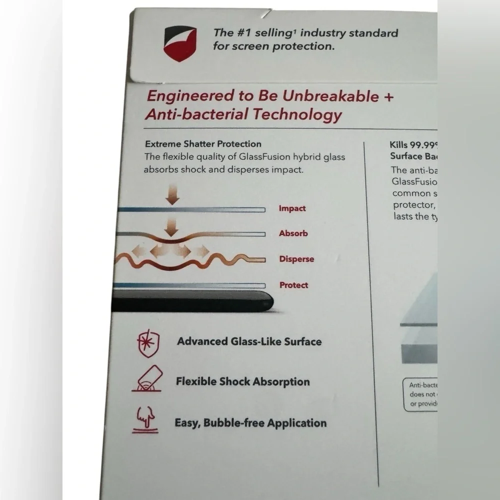 Invisible Shield Glassfusion hybrid glass screen, protect protection.